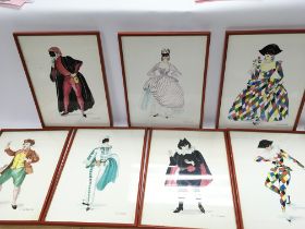 A set of signed costume pictures. Postage D