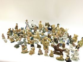 A large Collection of miniature ceramics including Wade and other. Postage category D