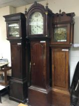 An Eight Day mahogany long case clock, the arch pa