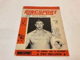 A circa 1970s Ringsport magazine with a number of signatures including Brian Trevorâ€™s. Postage A