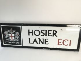 Hosier Lane street sign from Westminster EC1. 92x3