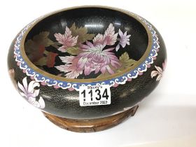 A 20th Century Chinese CloisonnÃ© bowl flowers on
