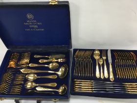 A solingen gilt cutlery set. Postage C