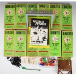 A collection of 1970's Subbuteo teams with scorecard, logbook, charts and spares.