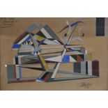 Modernist geometric study, named to top right to Lilian Marie Catherine Clopet, believed by the