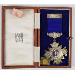 1923 hallmarked silver RAOB Buffs medal, in original box, weight of medal 24g all in