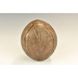 Oceanic 19th / 20thC carved coconut flask, maximum diameter 10.5cm