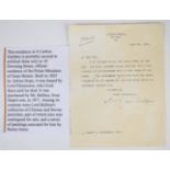 James Arthur Balfour (former British Prime Minister) signed typed letter of Irish / British