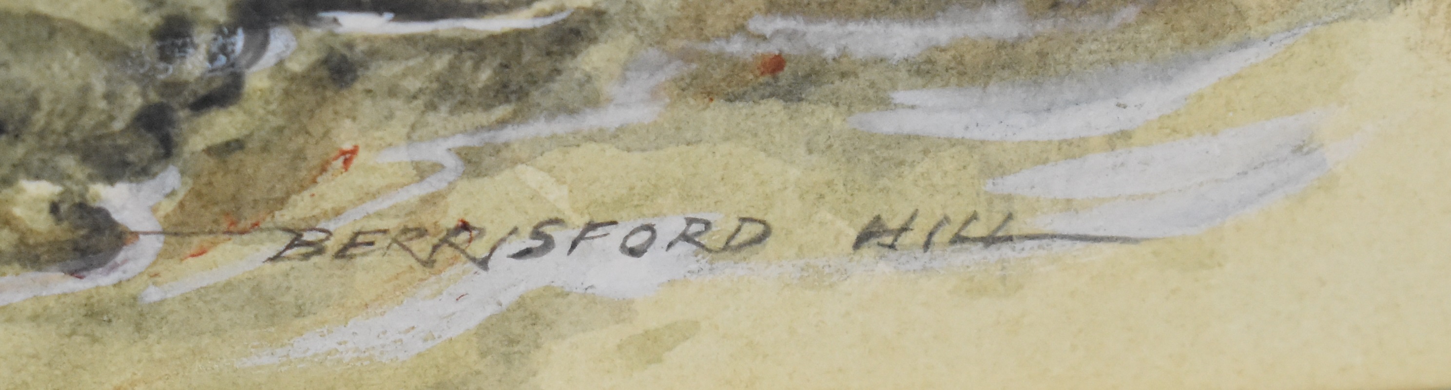 Berrisford Hill (born 1930) watercolour study of ducks on a mud bank, signed lower right, in gilt - Image 3 of 4