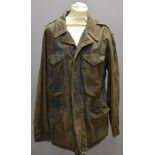 Band of Brothers TV or movie costume jacket, marked to inside of collar Hashey (played by Mark