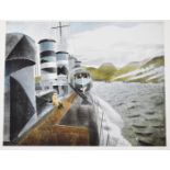 Eric Ravilious (1903-1942) limited edition (82/850) print Leaving Scapa Flow, 1940, with Bookroom