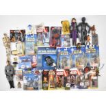 A collection of Hasbro Star Wars figures, loose and carded, to include Phantom Menace Darth Maul and