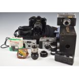 Collectable cameras, lenses and accessories to include Yashica FX-3 35mm SLR with 50mm 1:1.9 and