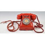 Red Bakelite or similar 312L vintage telephone
