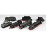 Five Continental HO or 00 gauge model railway locomotives comprising Fleischmann German tender