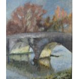 Sonia Mervyn (1893-1977) oil on canvas 'Iford Footbridge', Bradford-on-Avon near Bath, signed