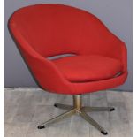 Retro or mid century style red upholstered chair