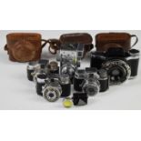 Five miniature or spy cameras comprising Steky, Myco IIIA, Crystar, Toyoca and Lumiere