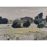 Rowland Hilder (1905-1993) watercolour landscape 'The Meadows by High Mill, Farnham, Surrey', signed