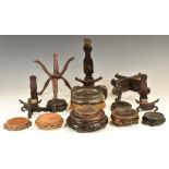 Collection of 19th / 20thC mainly Chinese carved hardwood stands including a large example for a