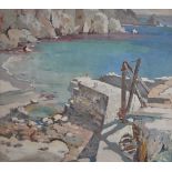 Stanley Horace Gardiner (1887-1952) impressionist oil on board 'No. 5 The Old Quay Lamorna'