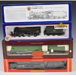 Three Hornby and Bachmann 00 gauge model railway locomotives comprising Bulleid West Country, BR