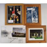 Five signed Tottenham Hotspur football programmes, photographs and ephemera with signatures of