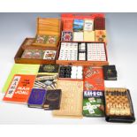 Playing cards and games to include square cornered 19thC part pack, in part slip case with