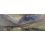 David Hall McKewan watercolour Highland loch scene, signed and dated 1873 to the rear of the boat,