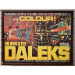 'Dr Who and the Daleks, now on the big screen' in colour' film or movie poster, 68 x 90.5cm, in