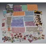 GB Queen Elizabeth II postage stamps, mint, in sheets, part sheets and booklets (mostly Machins),