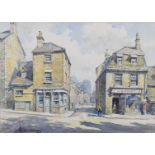 Wilfrid R Wood (1888-1976) watercolour of Welland Road and High Street, St Martins, Stamford,