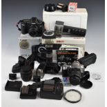 Two Canon digital SLR cameras comprising 300D with 18-55mm 1:3.5-5.6 and 5D with 28mm 1:2.8 lens,
