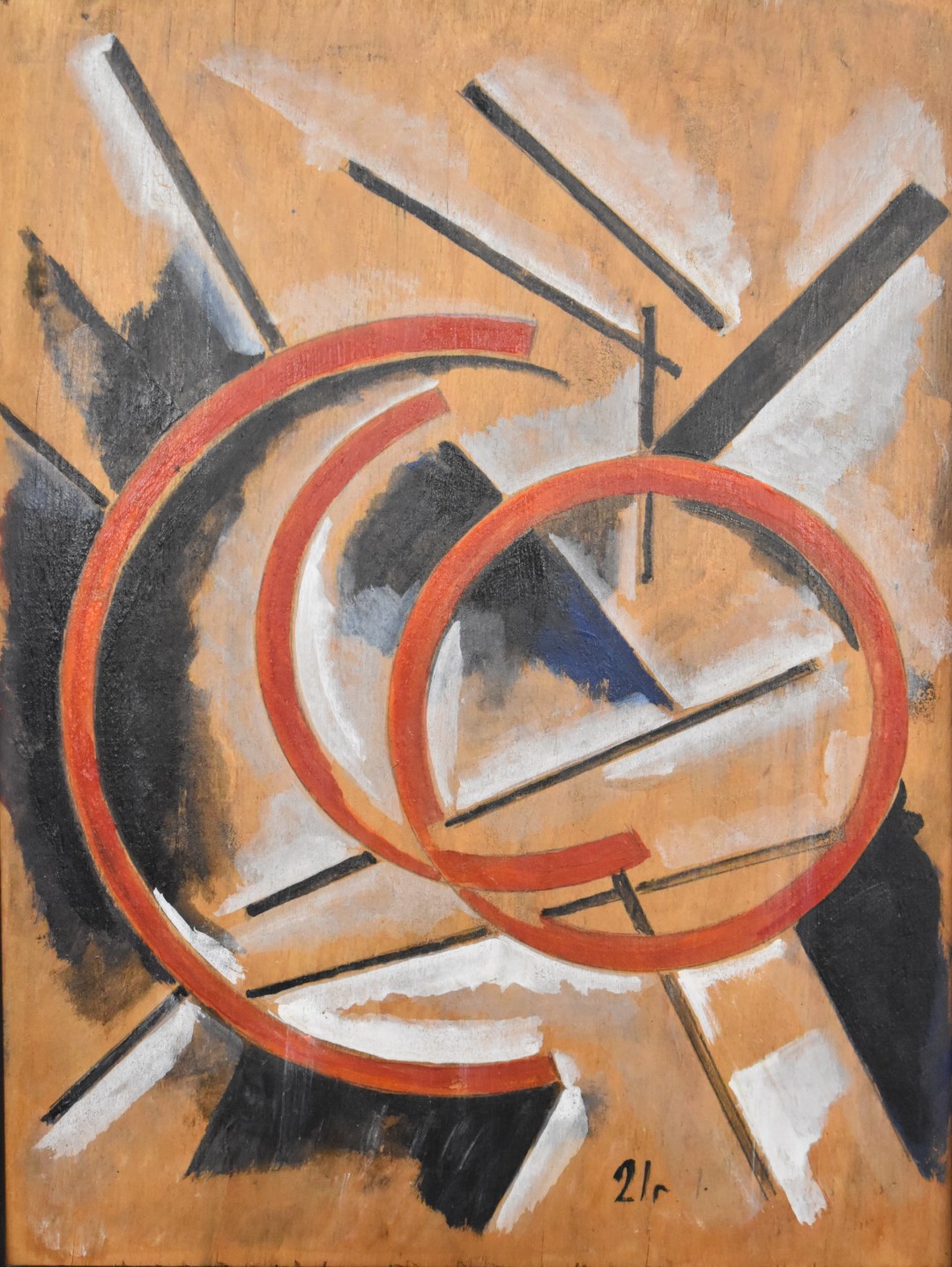 Attributed to Lyubov Popova (Russian 1889-1924) abstract constructivist study of circle and