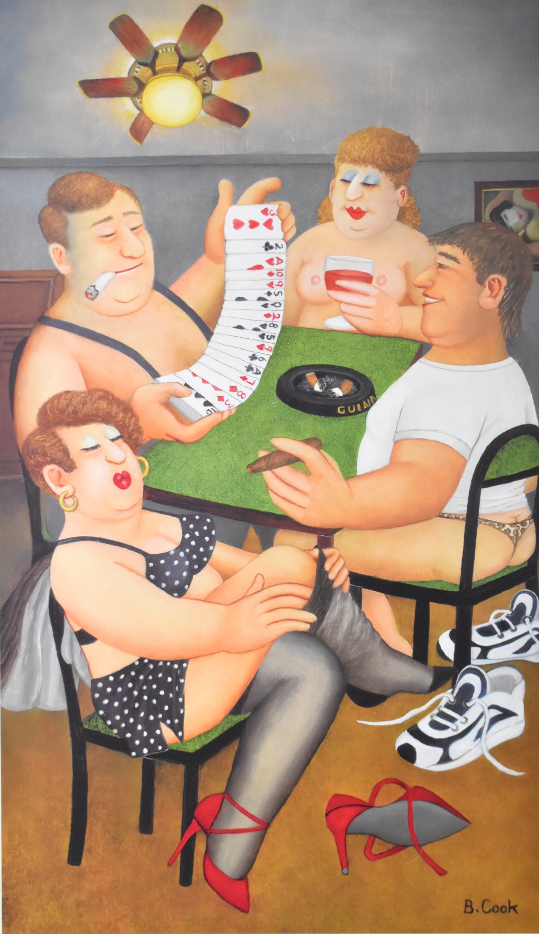 Beryl Cook (1928-2008) signed limited edition (90/650) print 'Strip Poker', with gallery blind stamp