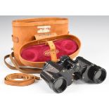 E.Leitz Wetzlar cased pair of 8x30 Binuxit binoculars in Kershaw leather case