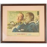 High Society movie or film lobby card featuring Bing Crosby and Louis Armstrong, 27 x 33cm, in