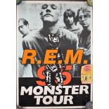 R.E.M. 1995 'Monster Tour' poster (64 x 89cm) and a 1995 Cardiff Arms Park concert ticket