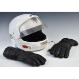 Metropolitan Police motorcycle helmet and a pair of gloves