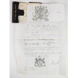 Victorian passport for Edward Francis Maitland, dated 1860, with pre-printed John Russell (prime