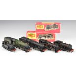 Five Hornby Dublo 00 gauge model railway locomotives comprising 2218 2-6-4 tank in box, 2217 0-6-2