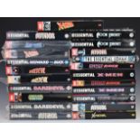 Twenty two Marvel Essential comic books by Marvel to include Moon Knight, X-Men, Ghost Rider and