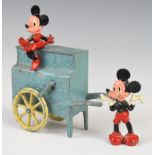 Saalheimer & Co Salco 1940's diecast model Disney Mickey and Minnie Mouse barrel organ musical box