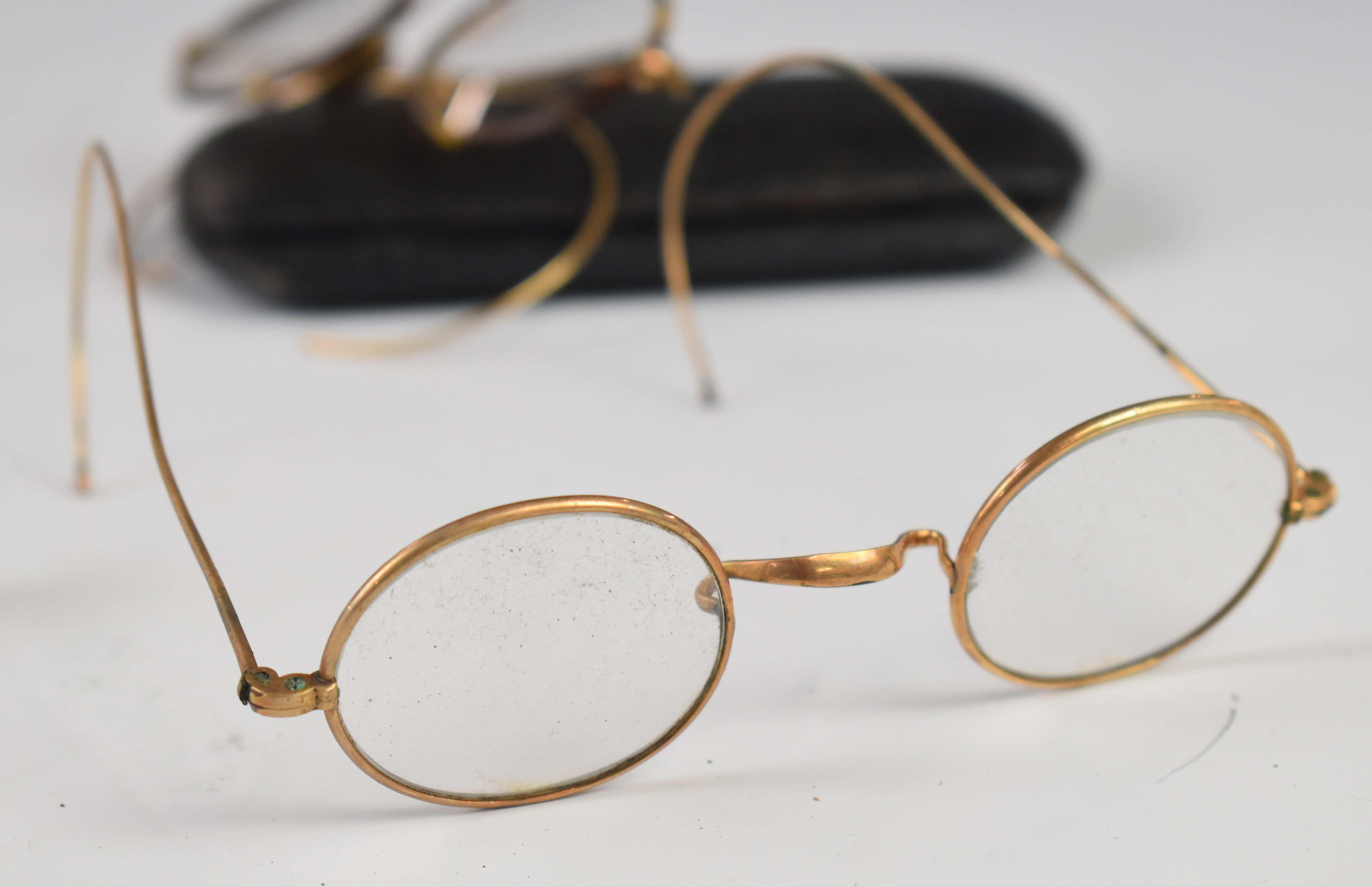 Four pairs of late 19th/ early 20thC vintage gold spectacles together with a Gloucester Co-Operative - Image 2 of 4