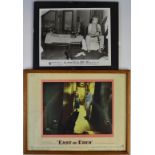 Two East of Eden movie or film lobby cards featuring Julie Harris, James Dean and Raymond Massey,