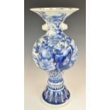 Japanese early 20thC blue and white vase, height 33cm