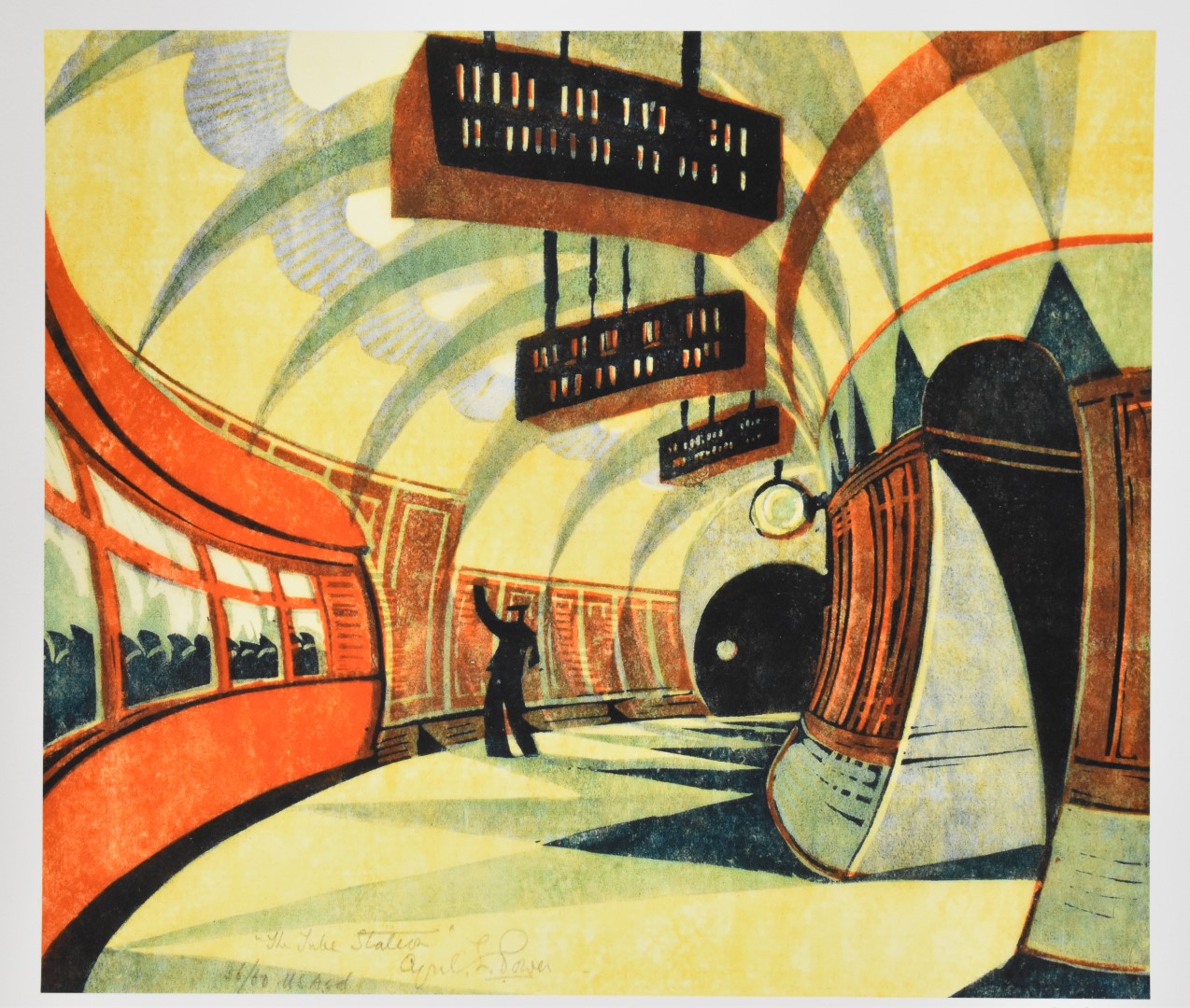 Cyril Power (1872-1951) limited edition (902/950) print The Tube station c1932, with Bookroom Art