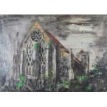 John Piper (1903-1992) print of Dorchester Abbey, in gilt frame, 56 x 77cm