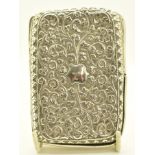 Indian, Burmese or similar cigarette case with embossed foliate decoration, length 10cm, weight