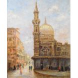 Attributed to James Kerr-Lawson (1862-1939) oil on canvas Middle Eastern street scene, with artist's